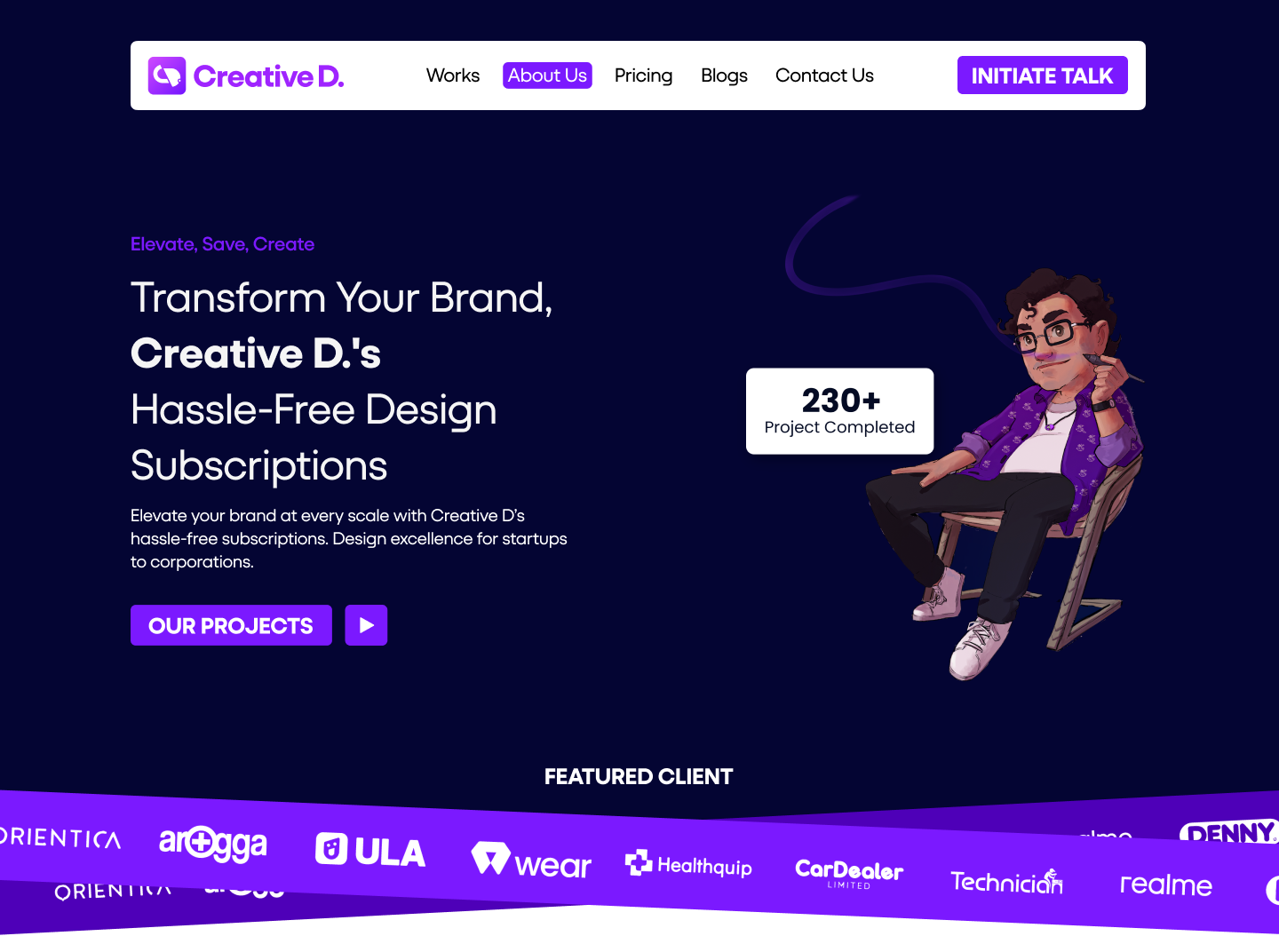 Creative Agency UI Design creative agency creative d. ui ui design uiux design user interface ux web design