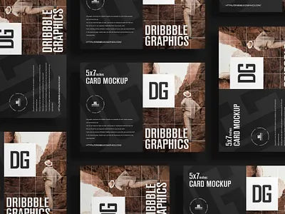Free Grid Card Mockup branding mockup