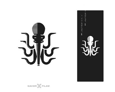 Octophant animal logo atompunk black and white elephant flat futur futurism geo geometric graphic design logo octophant octopus vector vector art
