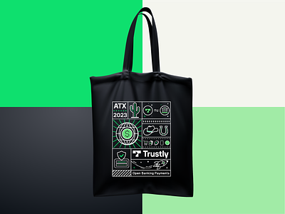 Trustly ATX Event - Exclusive Tote bag branding design illustration tote bag trustly