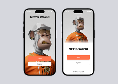 NFT Mobile App - Launch Screen app design launch screen mobile app mobile design splash screen typography wireframe