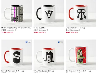 PDX Mugs Sampler alien cartoon cartoon illustration coffee lovers coffee mug coffee mugs cybermonday cyclops graphic mug illustration merch merch design merchandise design plaid stockingstuffers
