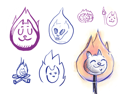 Gently Roasted Kittens - Logo Doodles burn burning cat logo cats dead logo fire logo flame gently roasted kittens kitten logo kittens logo logo design logo sketches punk roasted sketches