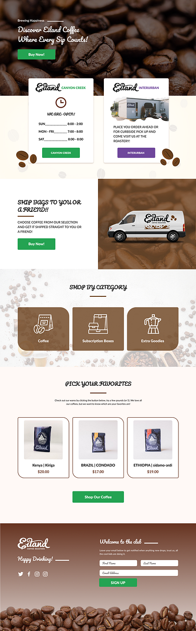 Coffee Landing Page UI/UX Design 3d branding coffee graphic design landing page ui ux