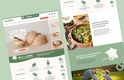 Ecolobo - Page produit bamboo design ecologic ecologie ecology graphic design green illustration produit ui ux vector visual design website