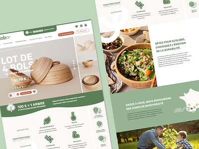 Ecolobo - Page produit bamboo design ecologic ecologie ecology graphic design green illustration produit ui ux vector visual design website