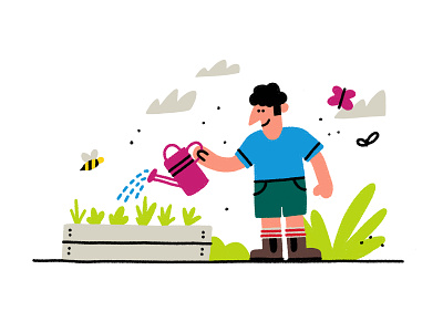 Gardening Illustrations 🌱 appillustration art character doodle garden gardening illustration spotillustration