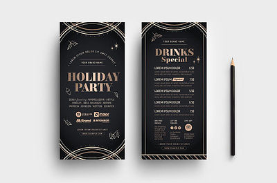 Holiday Party Flyer Template adobe illustrator ai art deco art deco flyer art deco poster banner bar flyers christmas party cocktail bar flyer template great gatsby holiday party flyer retro retro flyers table tent wedding invite