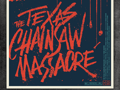 Texas Chainsaw Massacre Poster horror illustration lettering movie poster texas type typography