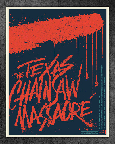 Texas Chainsaw Massacre Poster horror illustration lettering movie poster texas type typography
