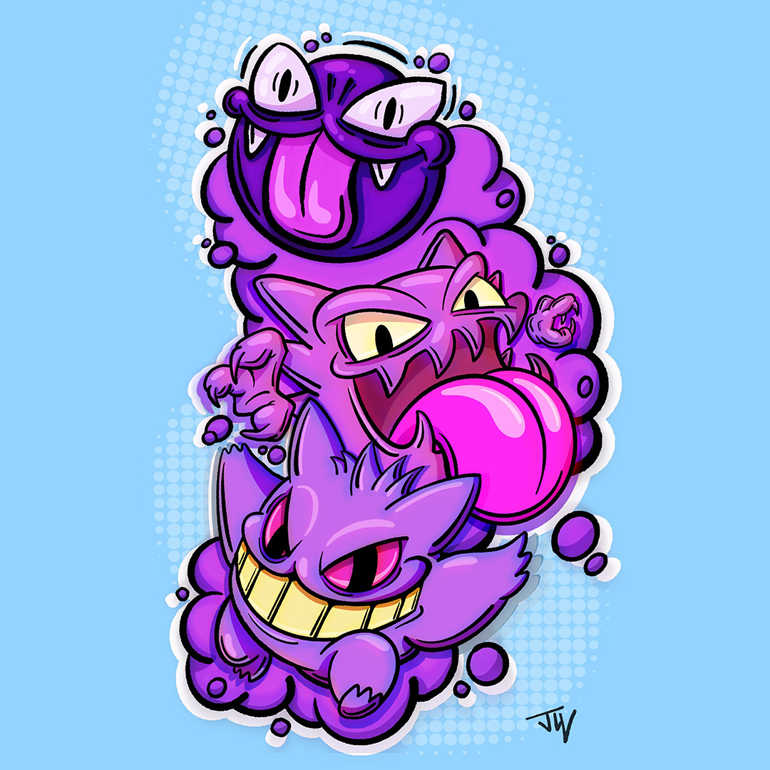 The Dream Eater Team color digital drawing illustration pokemon procreate