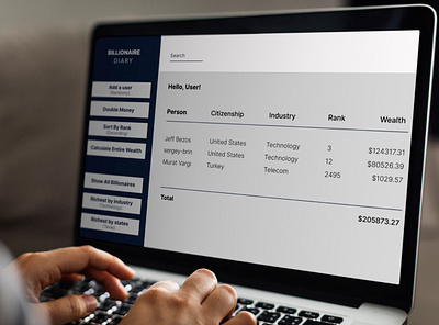 Billionaire Diary inner Page UI Design branding figma figma ui graphic design ui