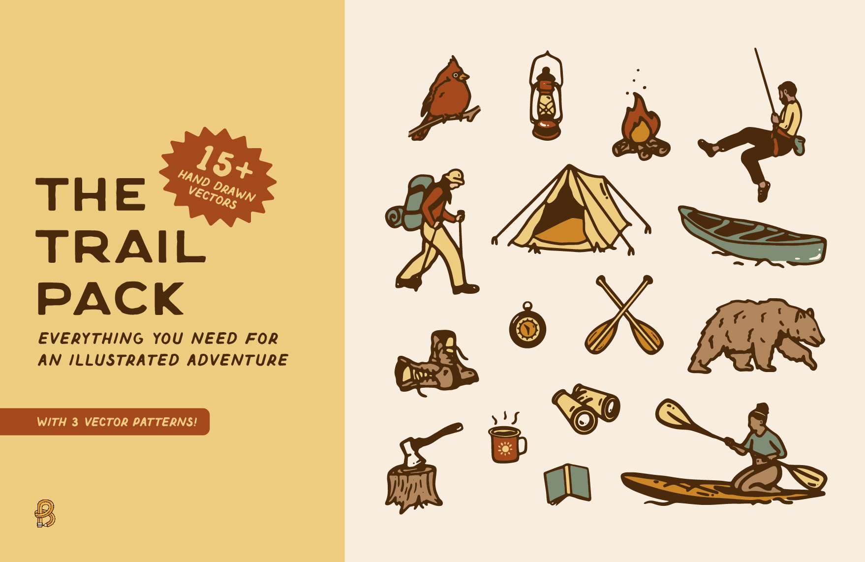 Hiking & Camping Illustration Bundle camping hiking illustration illustration bundle people illustration