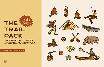 Hiking & Camping Illustration Bundle camping hiking illustration illustration bundle people illustration