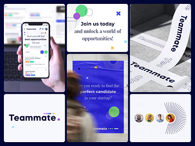 Teammate - Job service / Visual Identity branding design graphic design interface logo product startup typography uxui visual identity web design