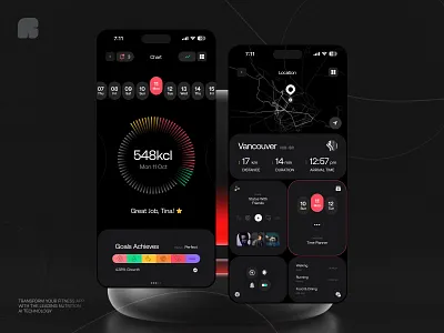 Fitness App - Running Tracker app interface cardio exercise fitness fitness app fitness club gps healthcare ios map mobile app mobile design saas sport startup statistic tracking user interface workout