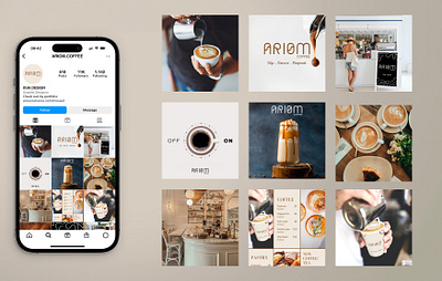 Ariom Cafe Branding branding coffee graphic design social media design