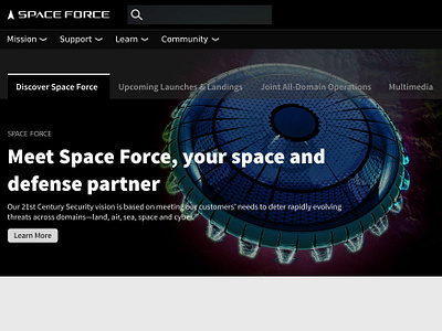 Space Force Landing Page concept intel landing landing page mil natsec space force ui design uiux usaf user experience user interface ussf ux web design website design