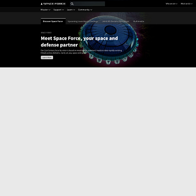 Space Force Landing Page concept intel landing landing page mil natsec space force ui design uiux usaf user experience user interface ussf ux web design website design
