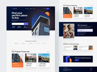 Atlas Estate Website Design design figma figma design landing page real estate real estate web design real estate website ui ui design ui ux user interface web design website design