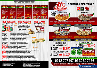 PIZZA FLYER FRANCE advertising bubilicity fast food flyer pizza