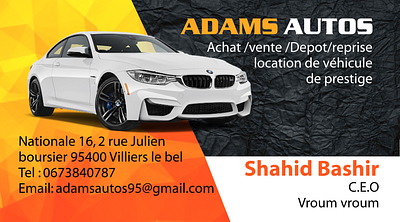 BUSINESS CARD ADAM AUTOS FRANCE auto auto business card business card spare parts