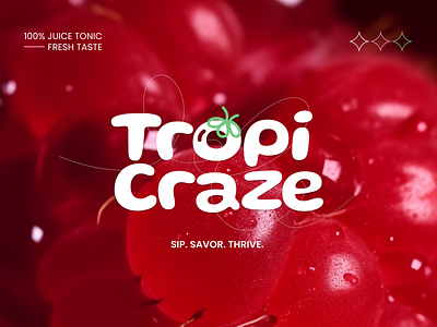 Tropi Craze Logo art direction berries branding bright can design drinks fresh fruits gradient graphic design health juice lettering logo nourish tonic visual identity vivid
