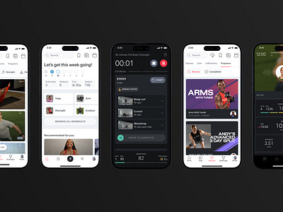 Peloton Mobile App app branding fitness ios iphone product design ui ux video workout