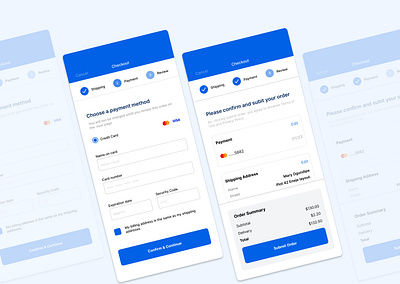 Mobile Checkout Page app blue branding finance mobile ui online store payment ui ux