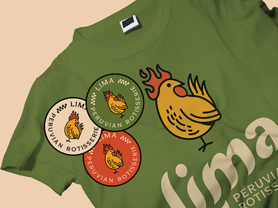 Lima brand branding chicken colours design drawing fire graphic design illustration lettering logo peruvian rotisserie typography vector