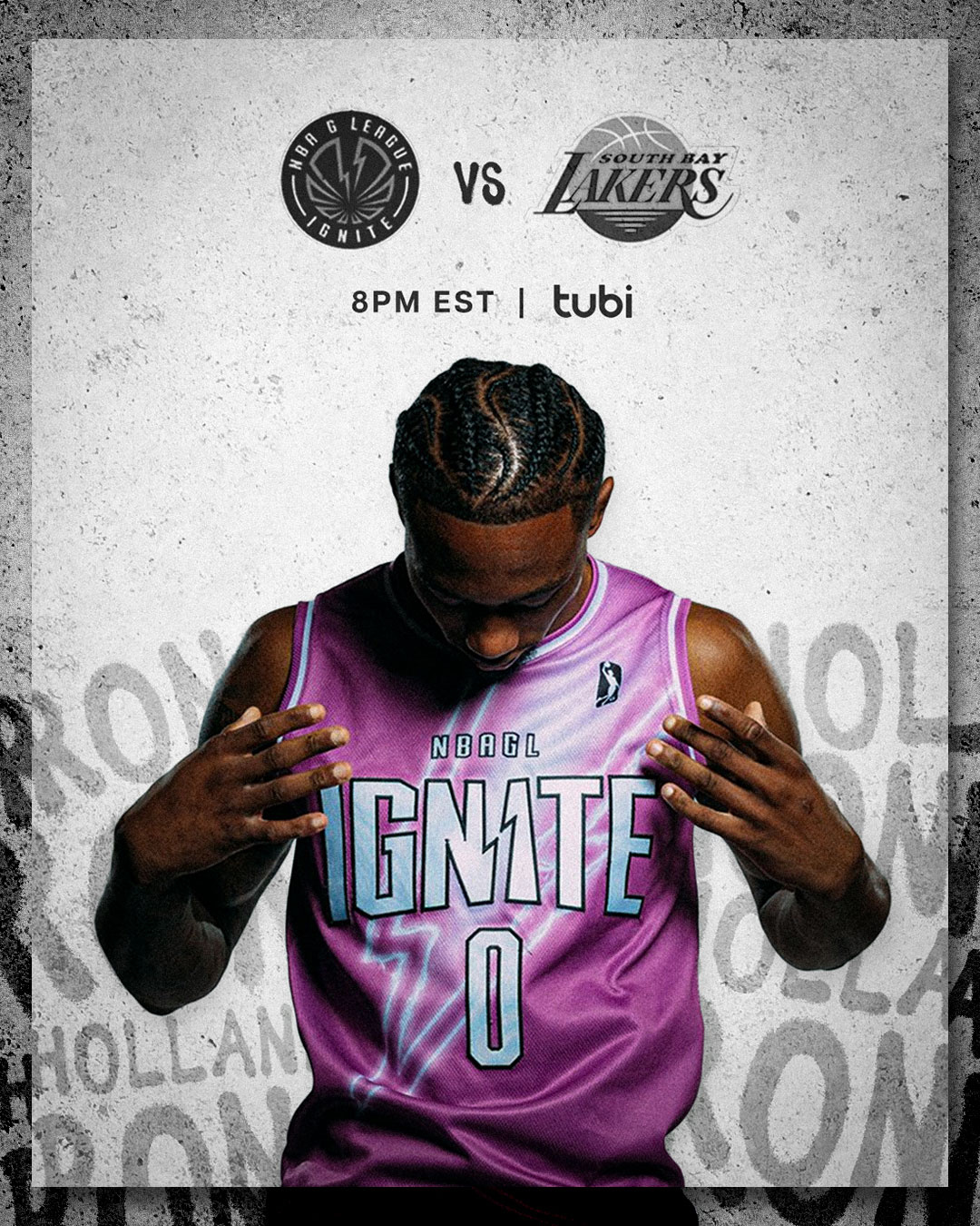 G-League Ignite vs South Bay Lakers Gameday Post agency basketball branding concrete design digital g league graffiti graphic design grunge ignite marketing media nba photoshop project ron holland social social media spray