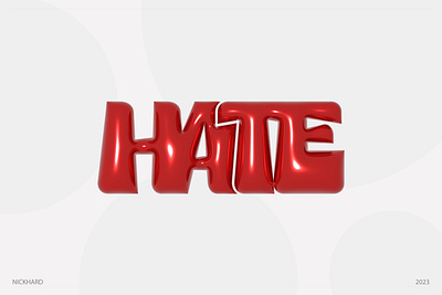 Hate 3D Typography Design 3d adobe animation app branding design design inspiration dribbble graphic design hate illustration logo motion graphics nickhard typography ui ux vector visual design web design