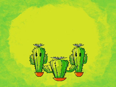 Jumpy Cacti animation cactus cartoon character cute dream happy jumping motion motion graphics plants proceate