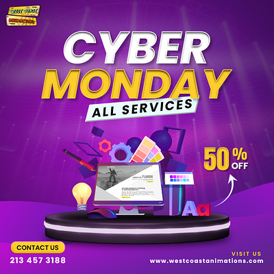 Cyber Monday All Services all services branding cyber monday deals design graphic design icon identity illustration logo ui ux vector