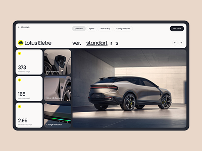 Lotus Eletre Page Concept auto car charging company concept electric ev grid landing page startup web design