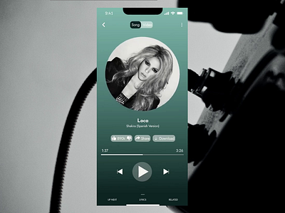 Music Player application animation design figma graphic design ios iosapplication mobileapplication mobiledesign musicplayerapplication ui ux