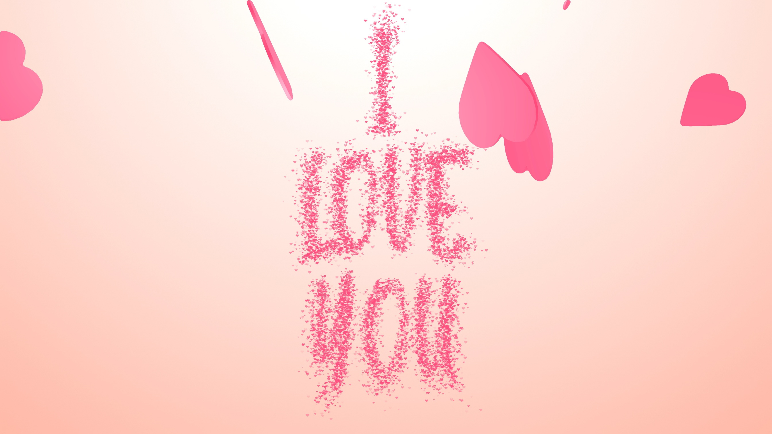 Falling Pink Hearts With I Love You Text On Romantic Background after effects animation background design greetings i love you illustration love motion graphics valentines day