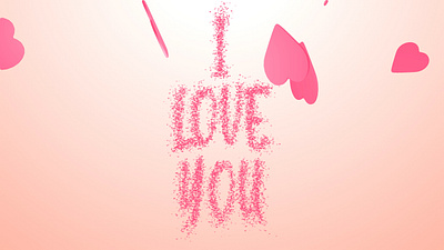Falling Pink Hearts With I Love You Text On Romantic Background after effects animation background design greetings i love you illustration love motion graphics valentines day