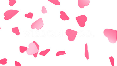 Falling Pink Hearts, Heart Icons Rain Isolated Background after effects animation background design heart hearts illustration love motion graphics rain romantic