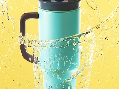 40oz Tumbler Splash Zone 3d 3dart 3dmodeling after affects branding cinema4d design graphic design illustration motion graphics owala photoshop product redshift tumbler