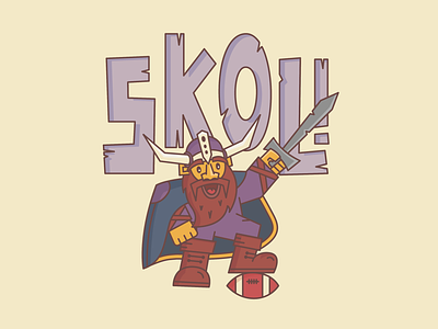 Skol, Vikings! character design design graphic design illustration illustrator lettering mascot minnesota nordic vector vector art vikings