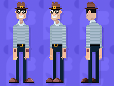 Thief Character Flat Design character flat design gigantic thief