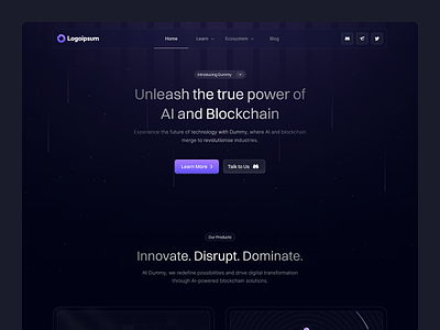 Blockchain Website – Homepage bitcoin blockchain coin crypto dark mode website landing page linear nft token ui uidesign uiux uxdesign web design web3