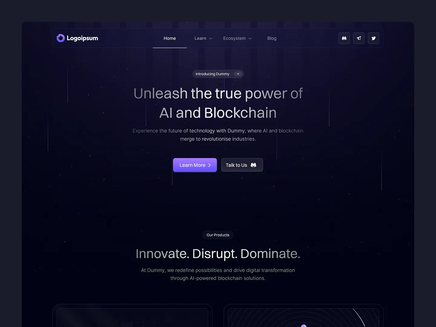 Innovative Blockchain Website Design for AI Integration