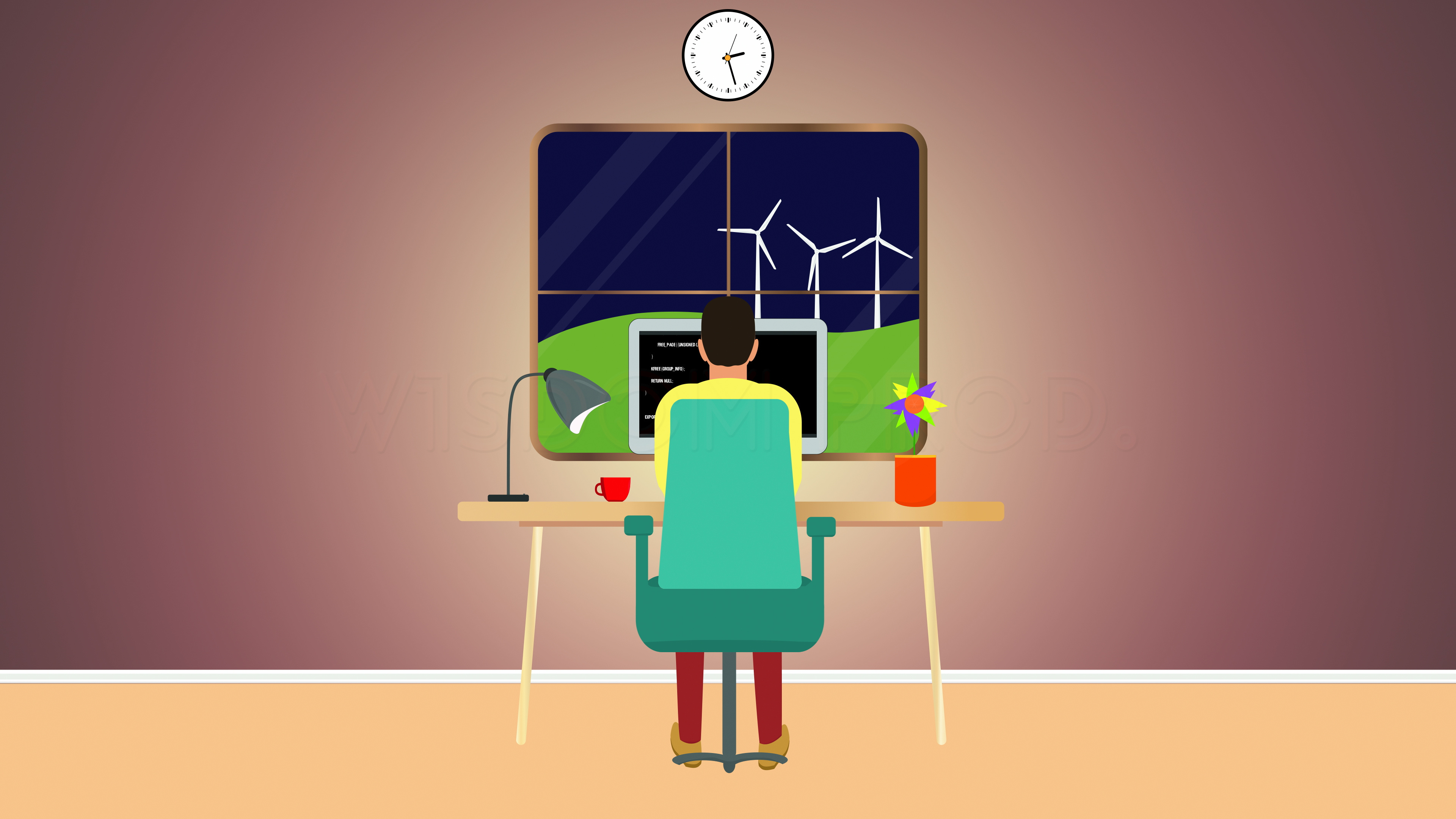 Animation Of A Man Working At The Computer From Home after effects animated animation coding computer design illustration motion graphics pc vector working