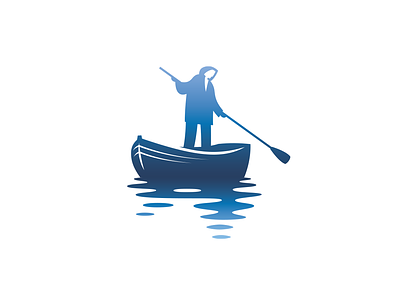 Seaman boat branding fisherman graphic design logo paddle sea seaman waves