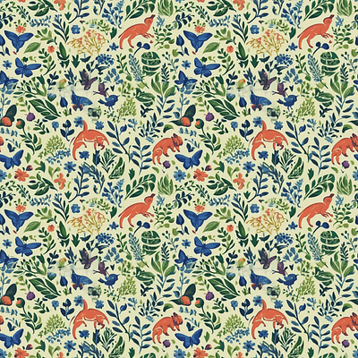 Fauna & Flora Pattern ai fauna flora generative pattern