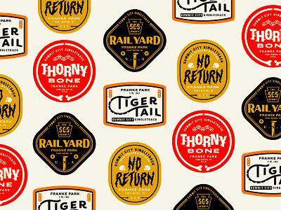 Trail Badge Sticker Designs badge design graphic design sticker design typography vector vintage