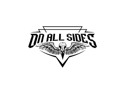 On All Sides Logo Proposal band branding crow illustration logo metal music raven rock skull typography vector wings