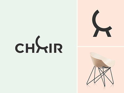 Chair Wordmark Logo armless chair branding chairlogo design graphic design identity interior logo logo logochair logodecor logoinspire logomark logotype saddle chair simple